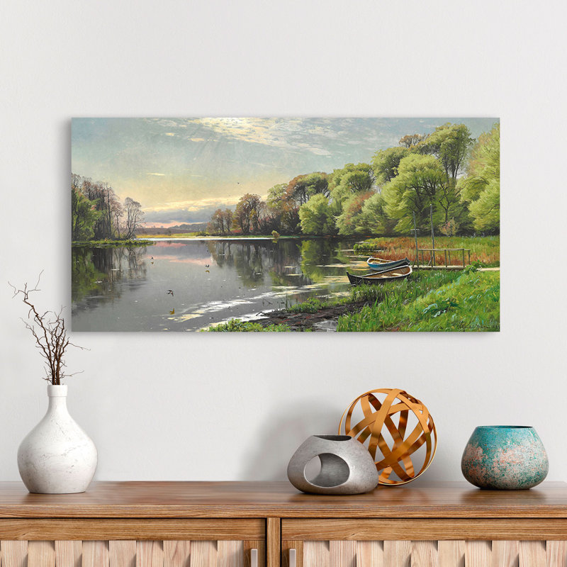 The Mill Pond by Peder Mørk Mønsted - Wrapped Canvas Print, 60cm H x 120cm W x 4cm D