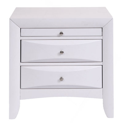 Table de chevet blanche avec 2 tiroirs