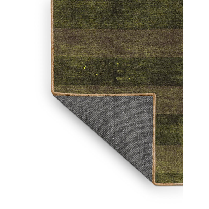 Tapis oriental tissé à la machine en jaune / brun / vert, Rectangle 2 pi x 3 pi