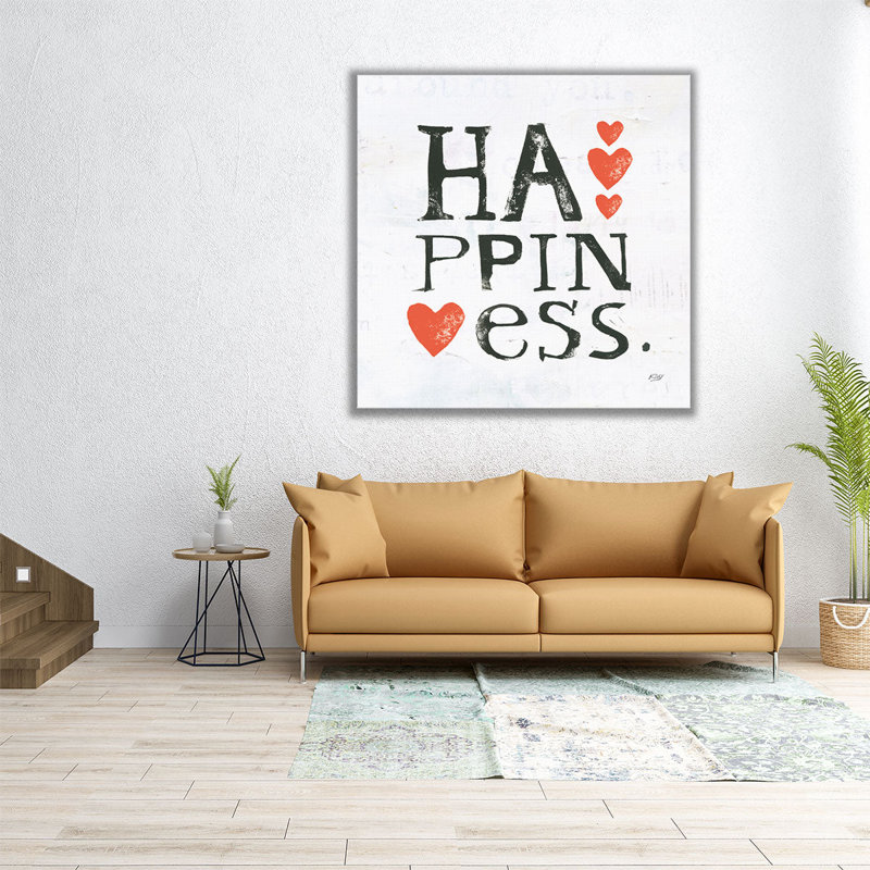 Happiness - reproduction d'art sur toile, H 30 po x l 30 po