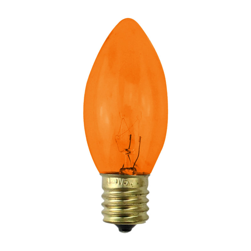 Ampoule incandescente à intensité variable 7 watts C9, Orange