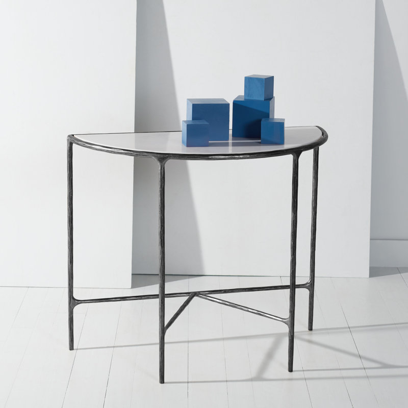 Console Evelynn, Marbre blanc, Noir, noir, noir, noir