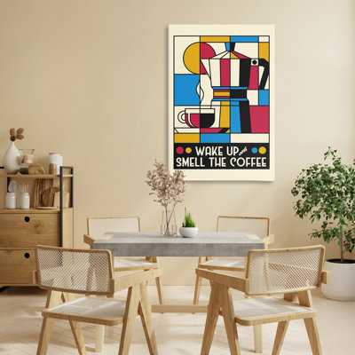Retro Wake Up & Smell Coffee Canvas, design by Tobe Fonseca