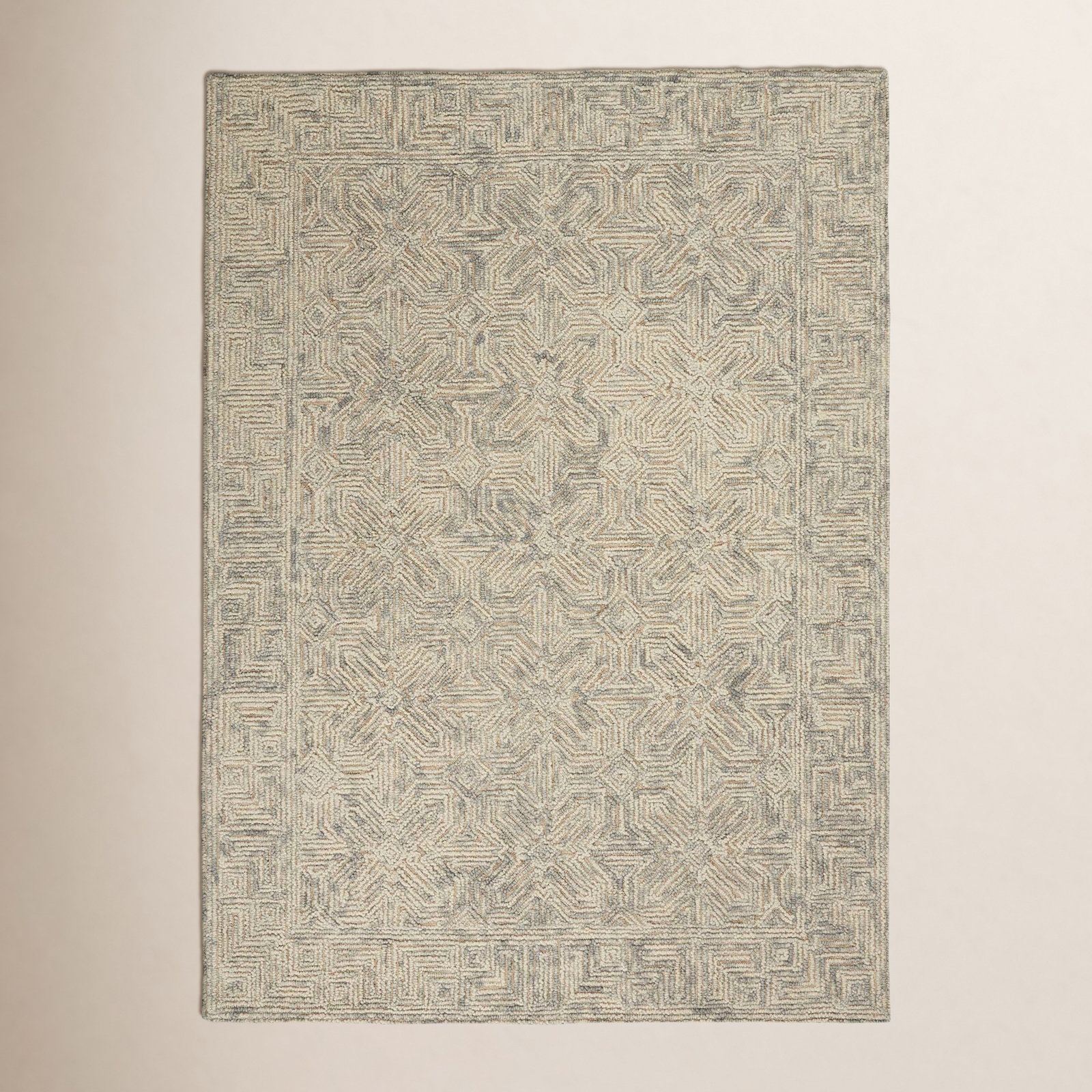 Joseph Beige Hand-Tufted Wool Rug, Rectangle 7'9" x 9'9"