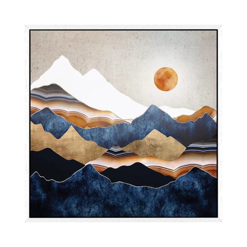 Amber Sun - Print on Canvas, 45.72 cm H x 45.72 cm W, White Framed