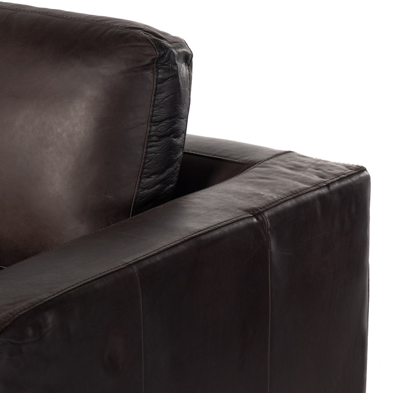 Colt Modular Chaise Sectional, Heirloom Cigar/Genuine Leather