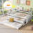 Wood Daybed with 2 Trundles, 3 Storage Cubbies-1188416226