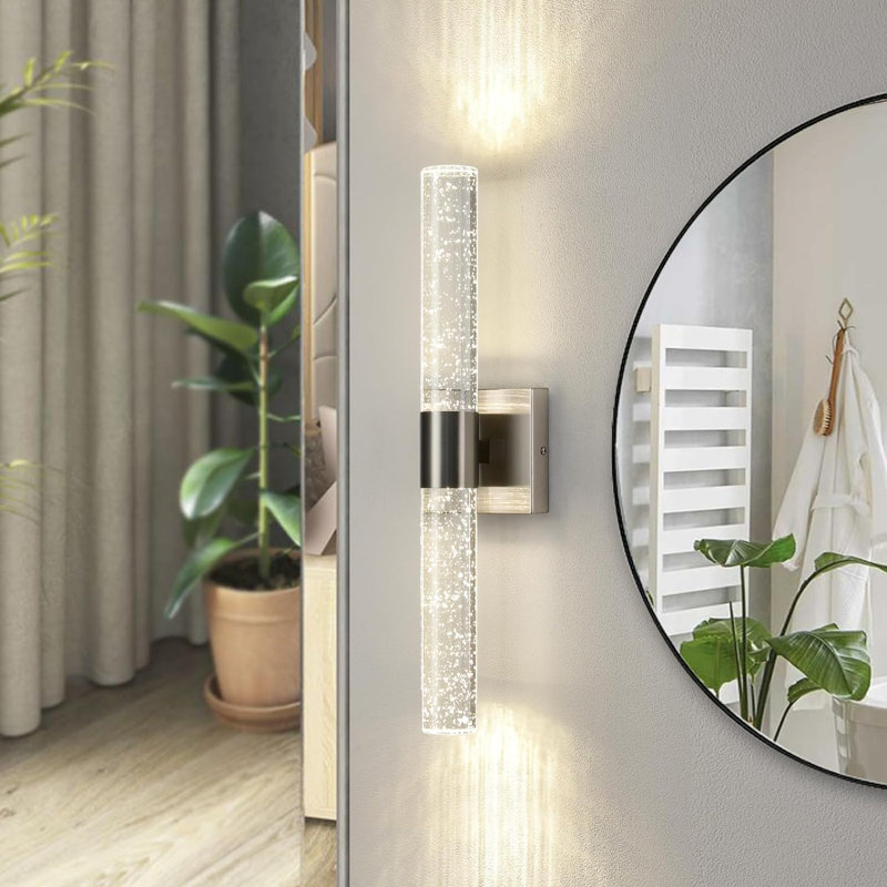 Olivia Dimmable Crystal Wall Light, Nickel
