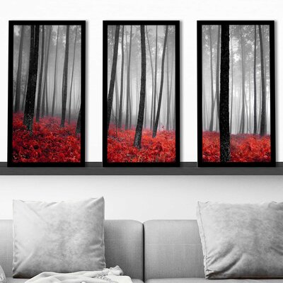 Autumn Woods by Photoinc Studio - 3 Piece Picture Frame Photograph -  Red Barrel StudioÂ®, 20CBAC5E82A84A22A3B0B98E59CDD91B