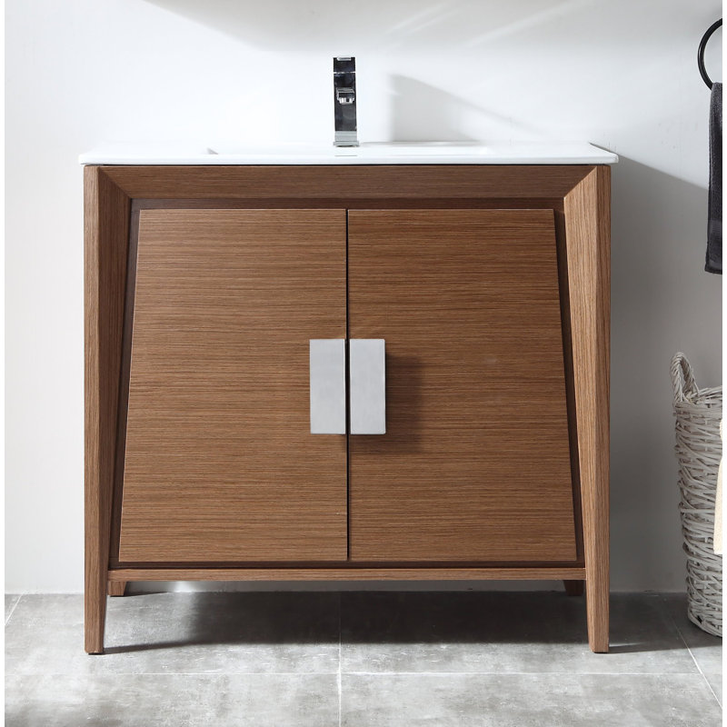 Ensemble de meuble-lavabo simple 36 po Deluca, Blé clair