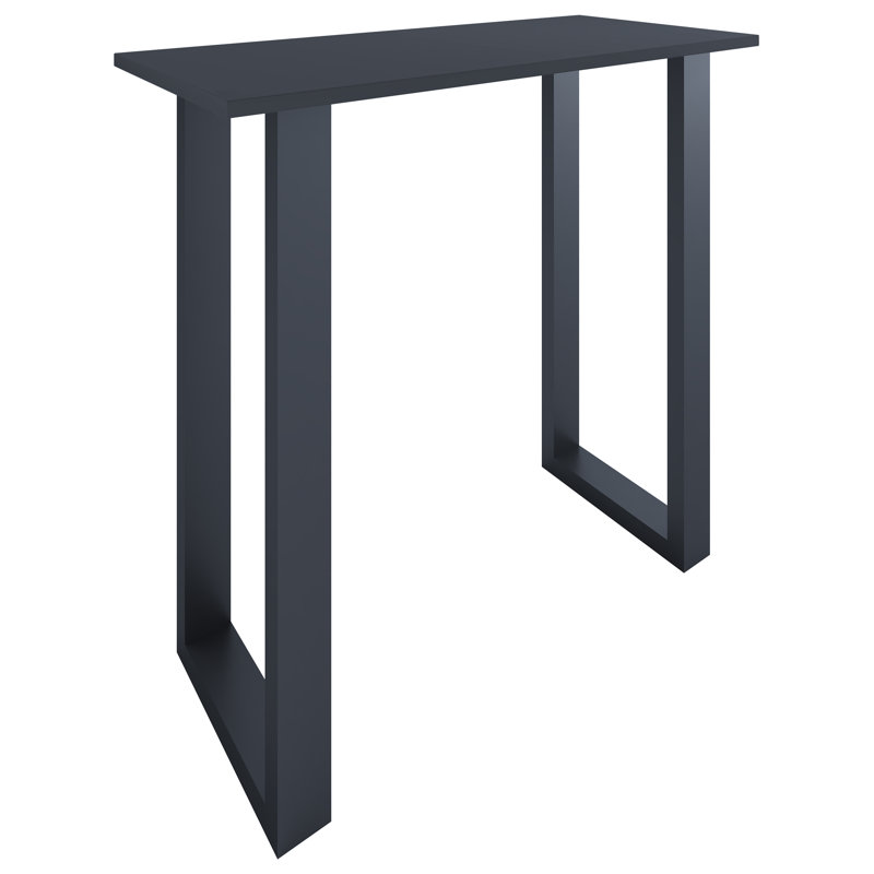 Xona Bar Table, 102cm H x 110cm W x 50cm D, Matt brushed nickel, Black