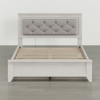Transitional Upholstery Bed With Led Light