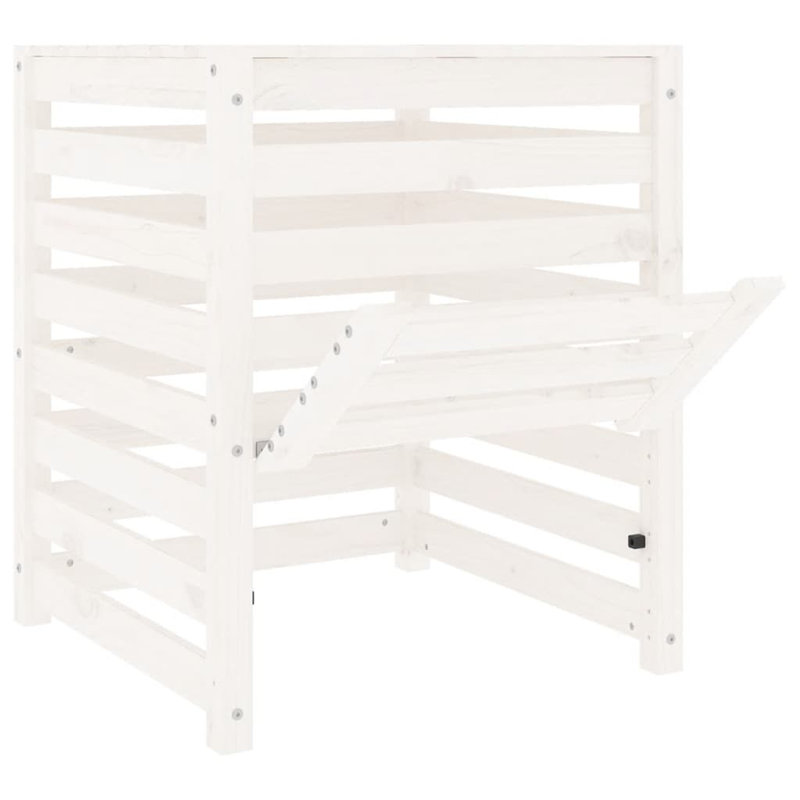 Anikka Solid Wood Stationary Composter, White, 63.5 W x 63.5 D x 77.5 Hcm
