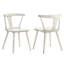 Chaise de salle à manger rustique en bois massif 2 pièces de style rétro, de couleur blanche et facile à assembler pour les pièces-824277745