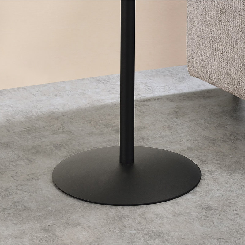 Table de bout en marbre gris texturé 17,5 po, imprimée en 3 dimensions, base en acier, et table compacte avec plateau, base, stable