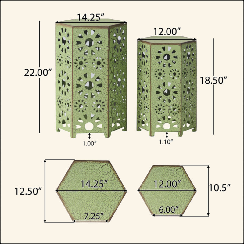 Charming Outdoor Side Table Set For Versatile Styling And Functionality, Green