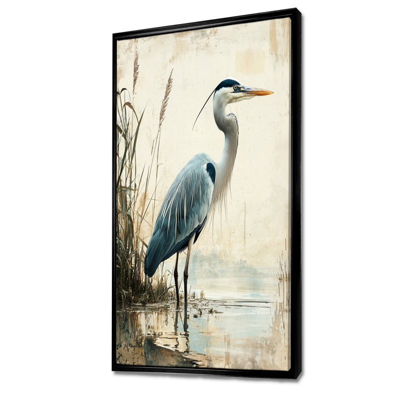 Art sur toile Aurionna, H 60 po x l 28 po, Reproduction avec cadre flottant, Noir