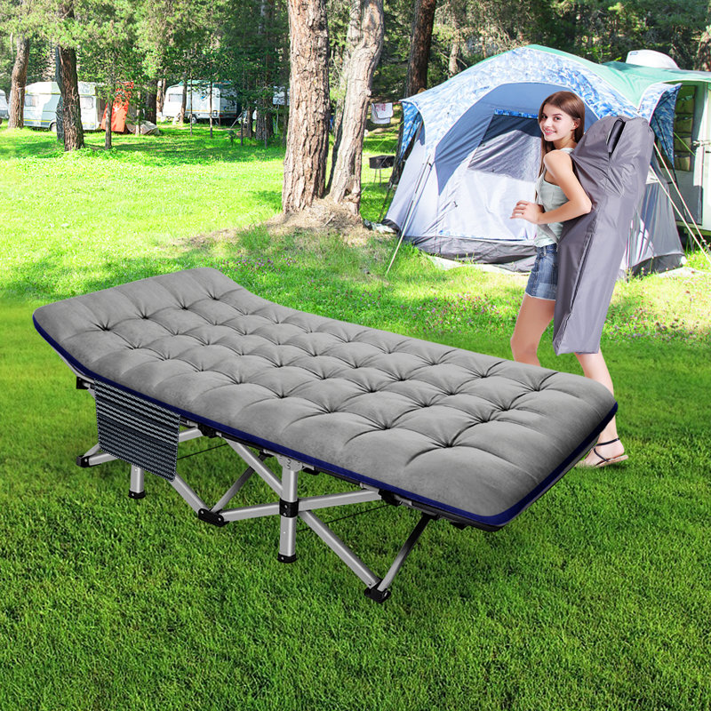 Folding Camping Cots with Thicker Mattress and Carry Bag for Adults 880lbs, Heavy Duty 28" Wide