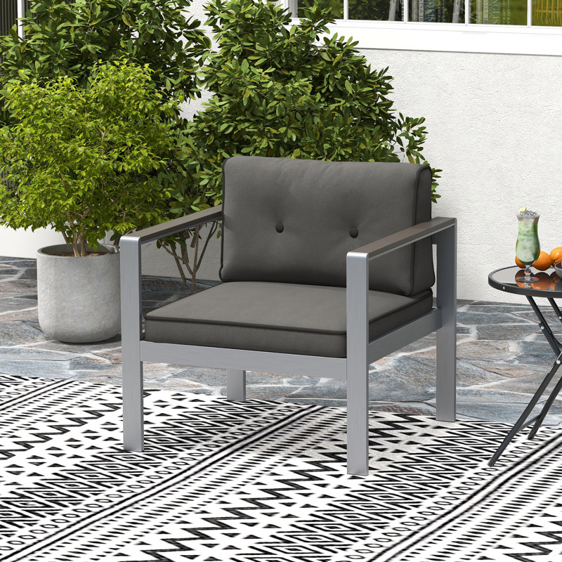 Chaise de patio avec coussins Welbert