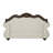 Pierce Beige Fabric & Cherry Finish Loveseat W/3 Pillows
