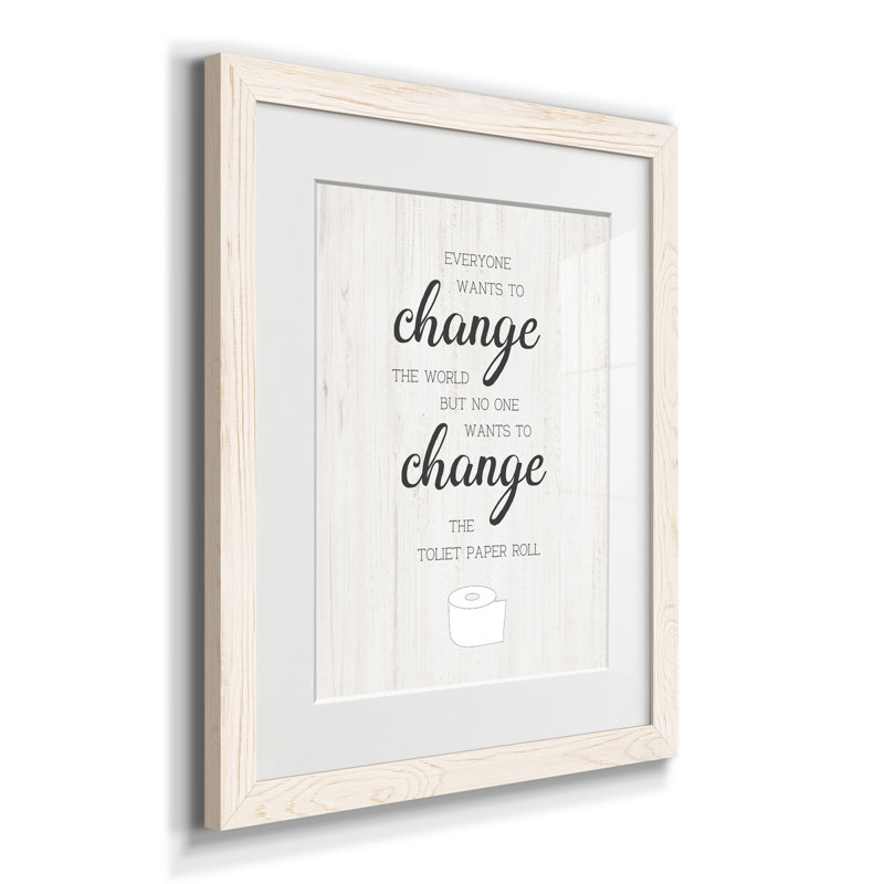 Changez le rouleau - Reproduction d'art textuel sur papier encadré, Blanc, H 20 po x l 17 po x P 1,5 po