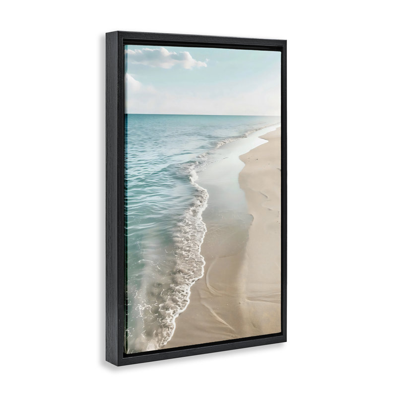 Cadre flottant Vast Shoreline Into Distance, design Creative Studio, Cadre flottant noir de jais, H 25 po x l 17 po