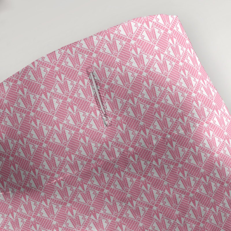 Rideau simple art déco, Rose rayé 2
