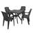 Turin Square Table with 4  Chairs Garden Set-36561870