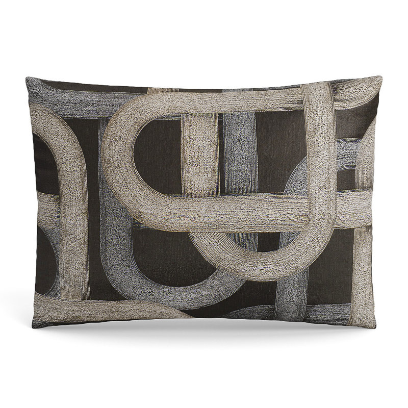 Interchange Abstract Pillow Sham, Black, Euro