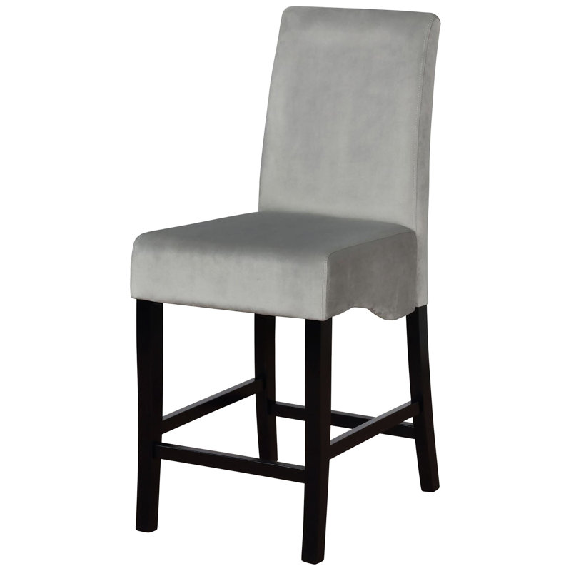 Tabourets de comptoir gris foncé (2) - dossier évasé, siège rembourré, mélange avec décor moderne de comptoirs de cuisine et de bars à domicile