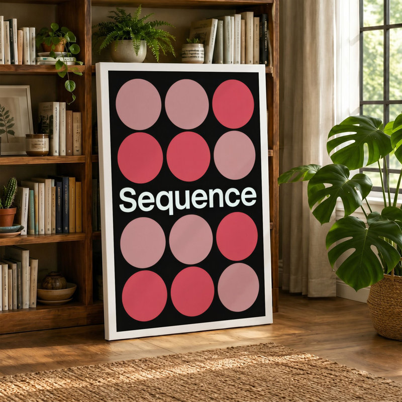 Sequence Minimalist - Wrapped Canvas, 24x16 - 61.0 x 40.6 cm, Teal Border