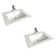 The Renovators Supply Inc. 18.31'' Gloss Vitreous China Square Bathroom Sink with Faucet and Overflow