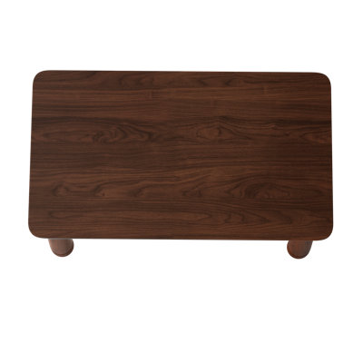 63" Modern Walnut Dining Table, Rectangular Kitchen Table with 3.94" Chunky Solid Wood Legs & Curved Corners, 1000 lbs Capacity