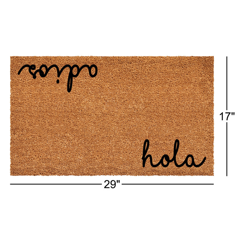 Tapis antidérapant Rangel pour intérieur et extérieur Hola Adios, L 17 po x L 29 po