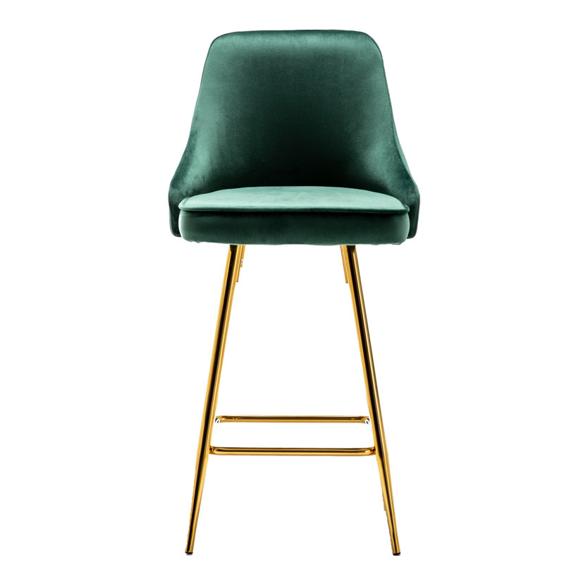 Courtdale Upholstered Counter Stool, Green, Gold
