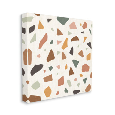 " Abstract Confetti Rock Shapes Neutral Brown Orange Grey " by Veronique Charron