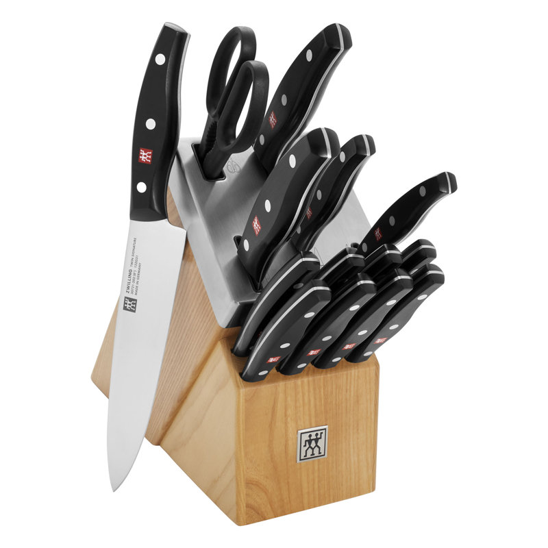 Twin Signature 15 Piece Self-Sharpening Knife Block Set, Natural