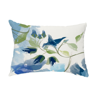 Floral Outdoor Reversible Throw Pillow