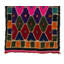 Tapis multicolore fabriqué à la main en laine Tulu. Tapis rétro style bohémien éclectique
