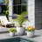 9.5" W x 8.5" H Small Bright White Concrete Tall Round Planter / Pot with Drainage Hole for Indoor & Outdoor-761474567-761474586
