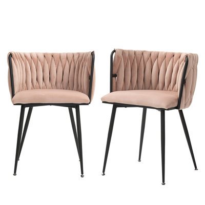Bargeron 50cm H Velvet Upholstered Metal Side Chair