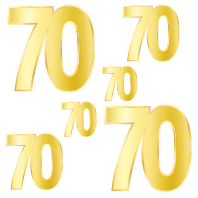 Foil "70" Birthday Cutouts
