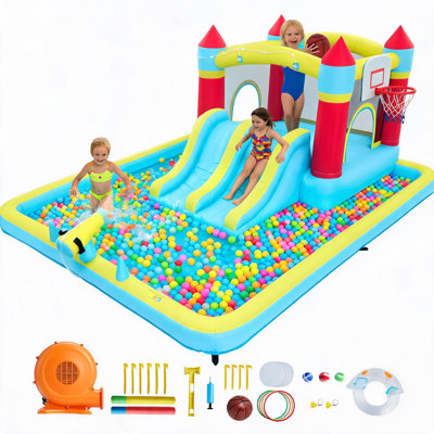 7-in-1 Kids Inflatable Bounce House with Blower