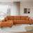Swapan Modern Chenille Couch Sofa Sectional with Deep Tufted Seat-831549242-831549241