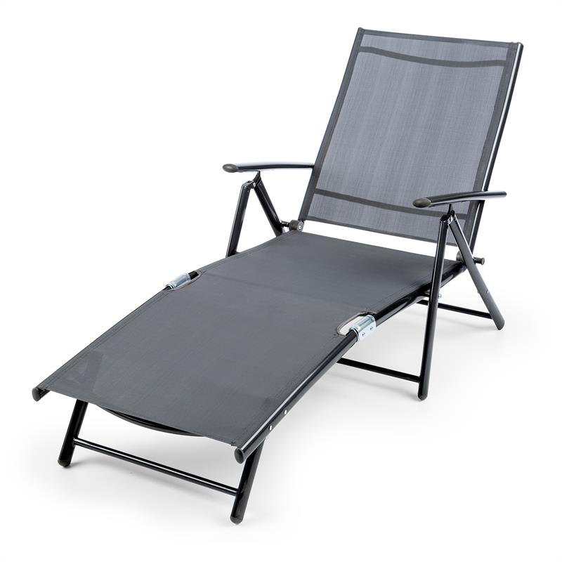 140cm Long Reclining Single Chaise, Grey