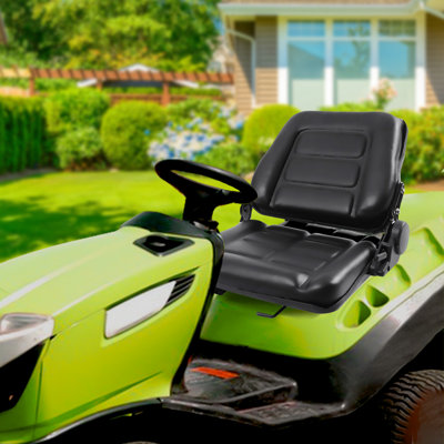 Joshua-David Black PVC Tractor Seat,Universal Forklift Seat,2.76"/70MM Adjustable Mower Seat