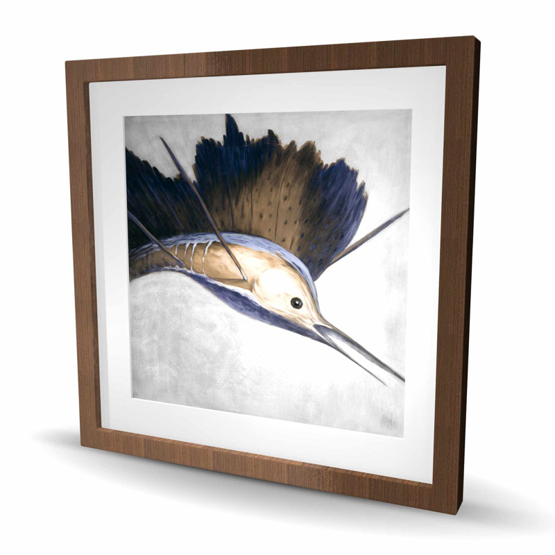 Abstrait espadon - animaux sauvages, reproduction encadrée, Brun