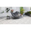 Chaise berçante Papasan, chaise berçante d'extérieur surdimensionnée en osier avec coussin, chaises berçantes rembourrées en rotin PE pour salon, jardin, patio, balcon, gris foncé-1156081145-1156081142