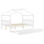 Lit double en bois avec lit gigogne simple, blanc-85764991