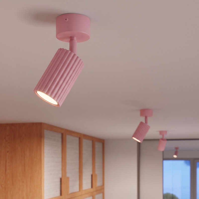 Karbon Aluminium Flush Mount, Pink, 7x7x18 cm